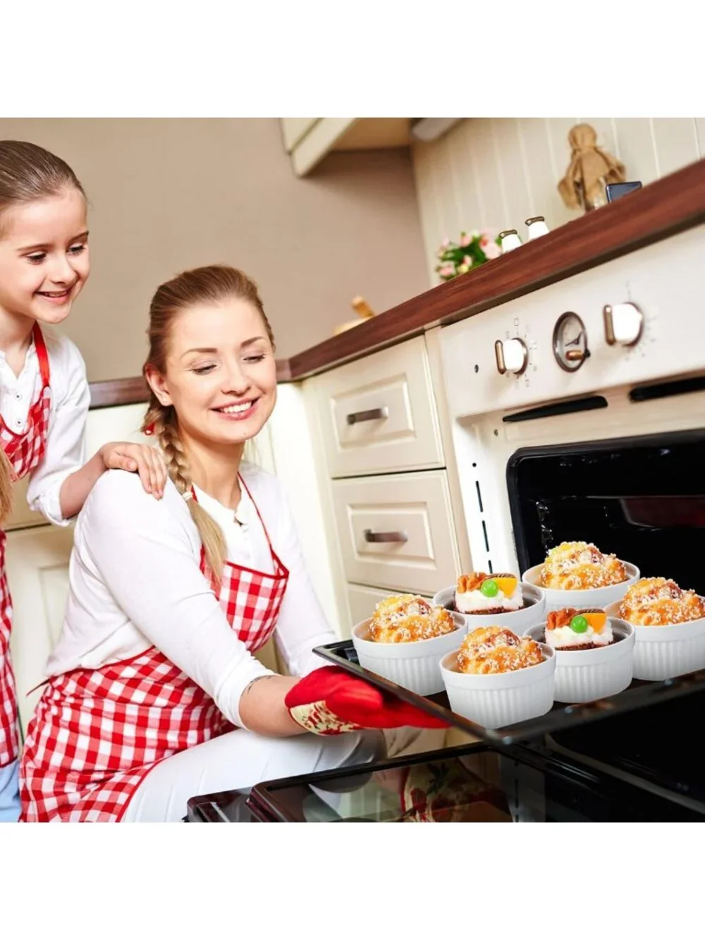 24 Pcs Oven Safe White Porcelain Ramekins - Perfect for Creme Brulee & Baking